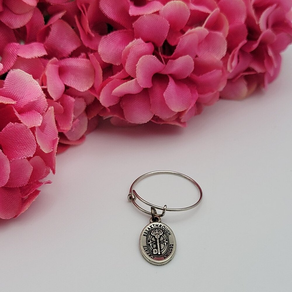 Alex and Ani Key to Life Expandable Wire Ring  Rafaelian Silver Finish